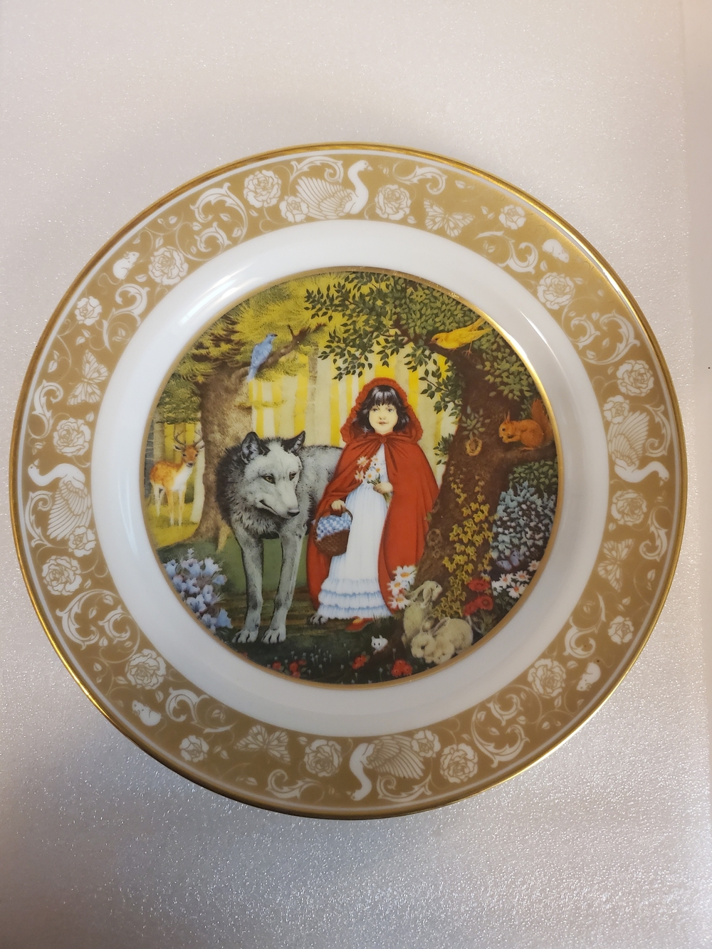 Vtg Little Red Riding Hood The Grimm's Fairy Tales Plate Franklin Porcelain 1978